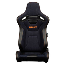 Load image into Gallery viewer, Braum Racing ELITE-X Series Racing Seats (Pair; Navy Denim / Orange Stitching)