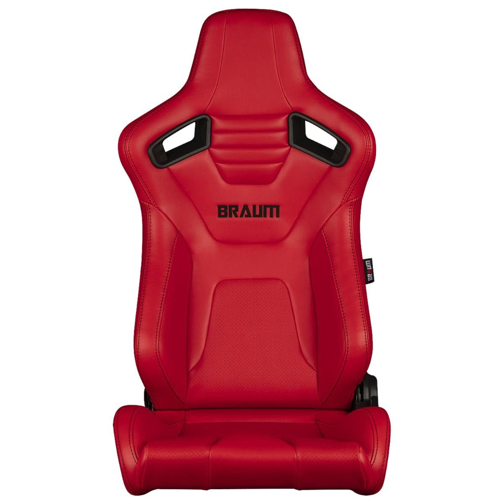 Braum Racing ELITE-X Series Racing Seats (Pair; Red Leatherette / Black Stitching)