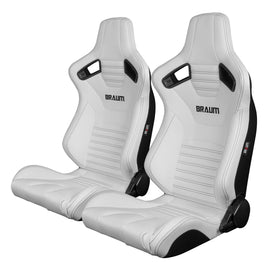 Braum Racing ELITE-X Series Racing Seats (Pair; White Leatherette)