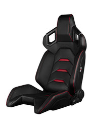 Braum Racing ALPHA-X Series Racing Seats (Pair; Black / Red)