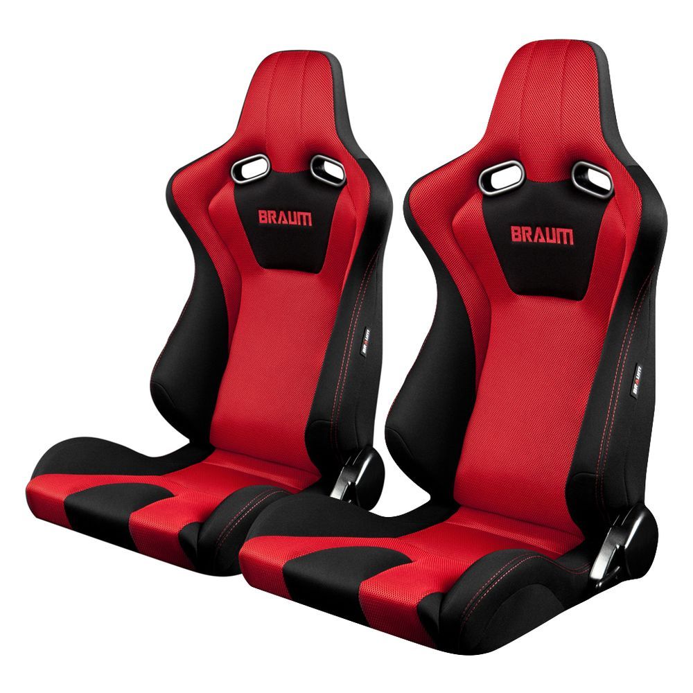 Braum Racing VENOM-R Series Racing Seats (Pair; Black & Red)