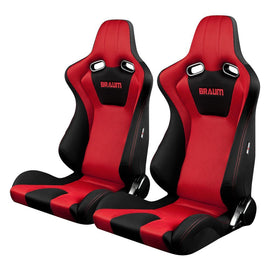 Braum Racing VENOM-R Series Racing Seats (Pair; Black & Red)