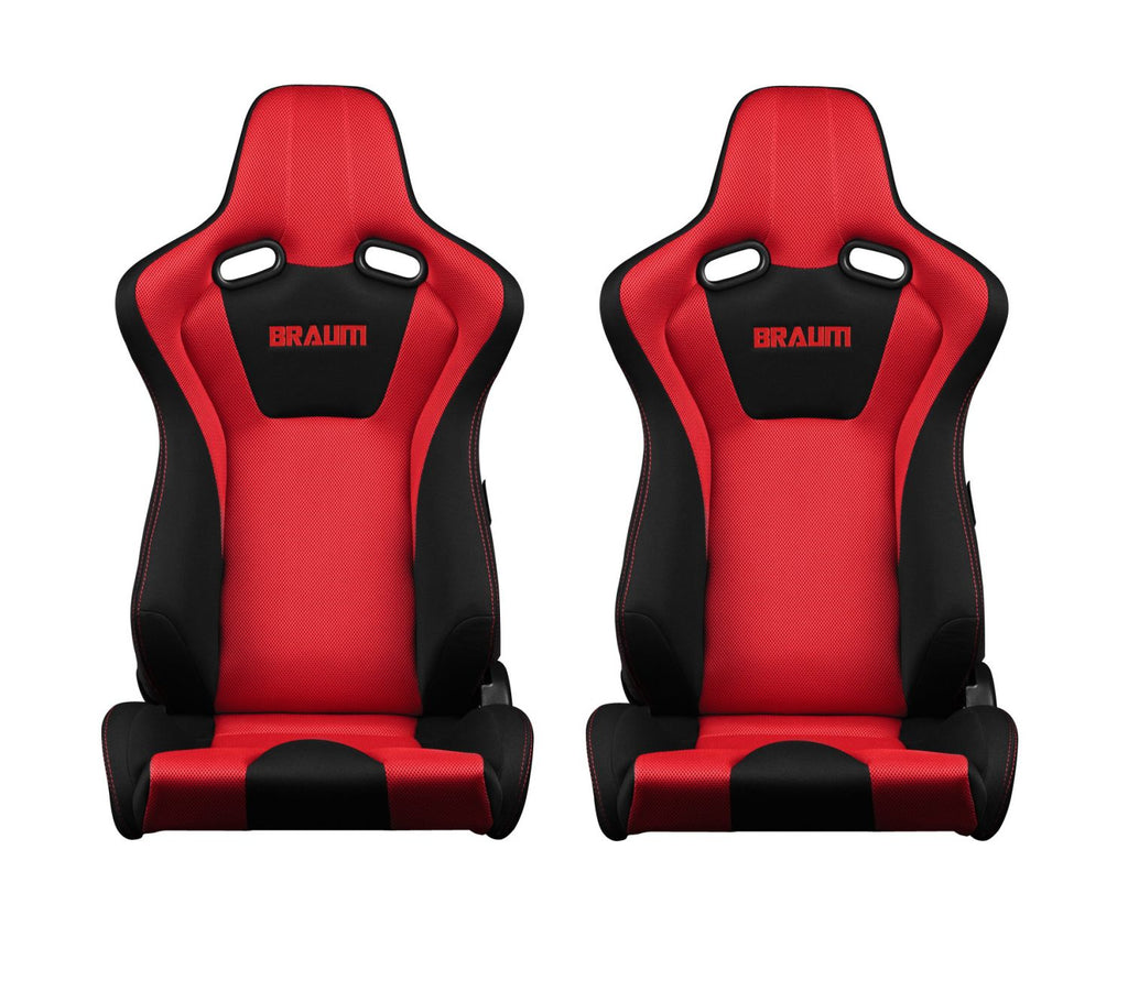 Braum Racing VENOM-R Series Racing Seats (Pair; Black & Red)