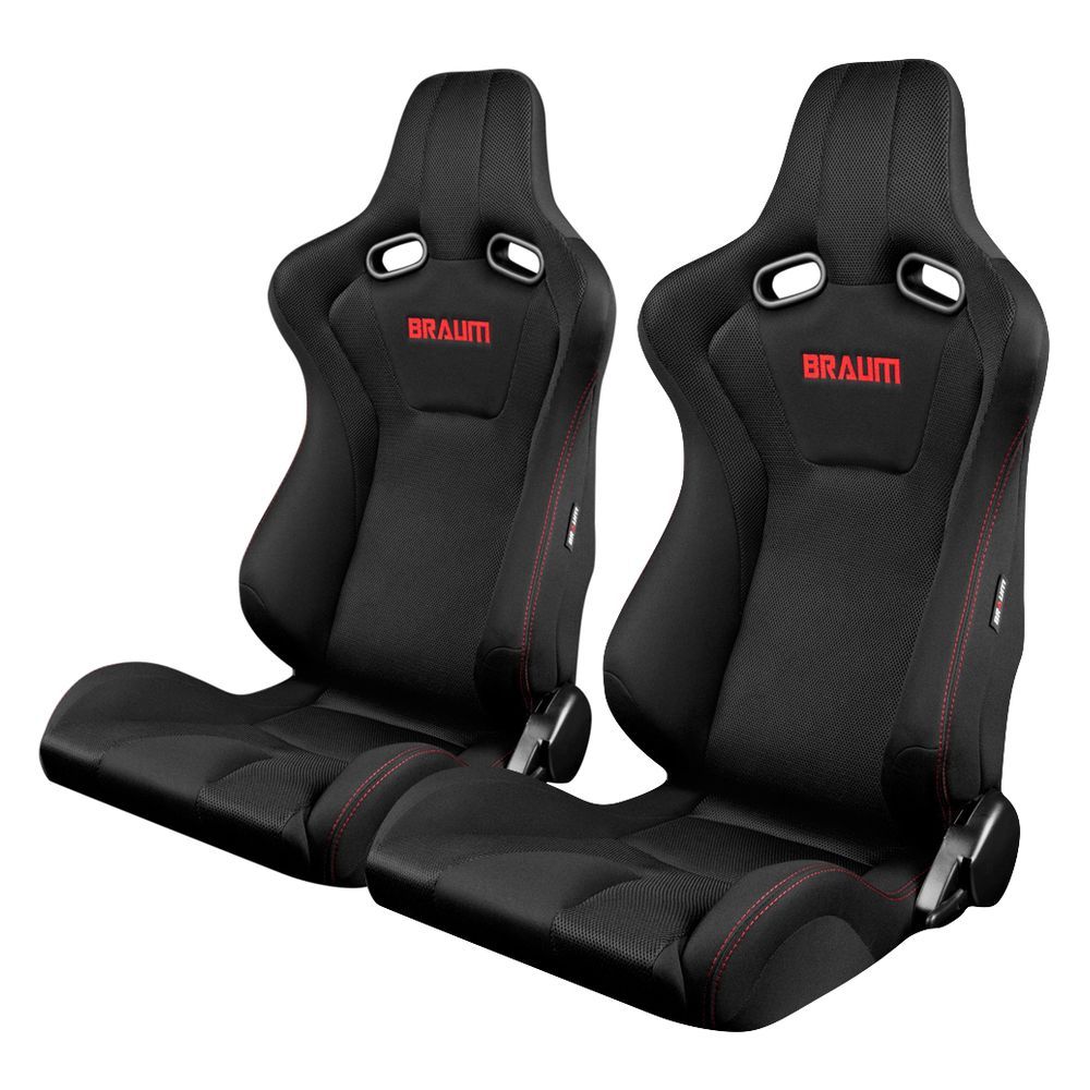 Braum Racing VENOM-R Series Racing Seats (Pair; Red Stitching)