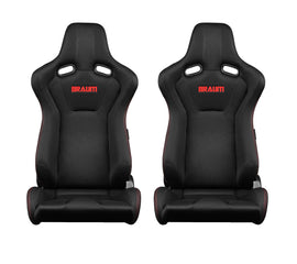 Braum Racing VENOM-R Series Racing Seats (Pair; Red Stitching)