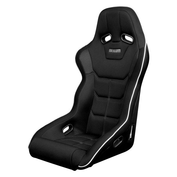 Braum Racing FALCON X Series FIA Approved Fixed Back Racing Seats (Single; Black / White Piping)