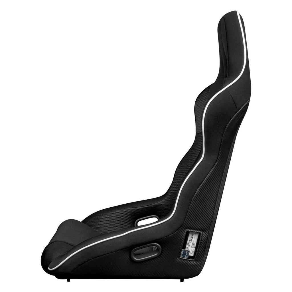 Braum Racing FALCON X Series FIA Approved Fixed Back Racing Seats (Single; Black / White Piping)