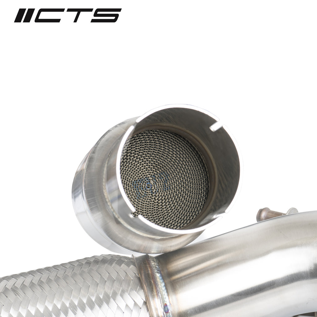 CTS Turbo Exhaust Downpipe with High Flow Cat - (MK7/MK7.5 Golf, GTI, GLI, A3 FWD)