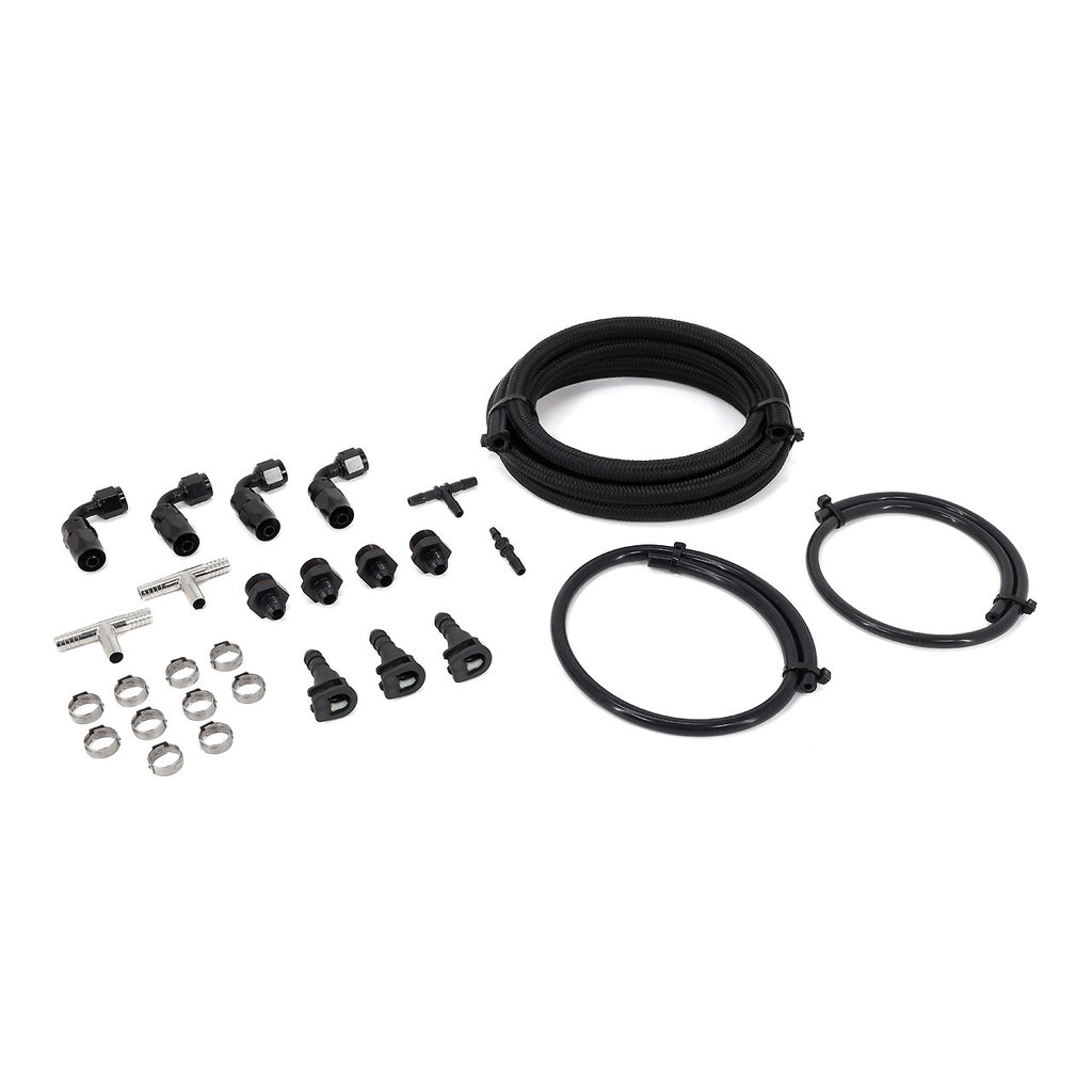 IAG Braided Fuel Line & Fitting Kit for IAG Top Feed Fuel Rails & OEM FPR 04-06 STI.