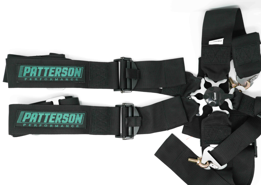 Patterson Performance 5 Point Cam Lock Racing Harness - Black w/ Teal