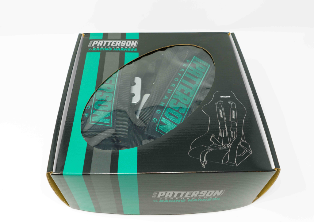 Patterson Performance 5 Point Cam Lock Racing Harness - Black w/ Teal