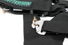 Load image into Gallery viewer, Patterson Performance 5 Point Cam Lock Racing Harness - Black w/ Teal