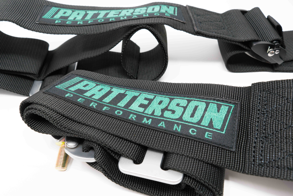 Patterson Performance 5 Point Cam Lock Racing Harness - Black w/ Teal