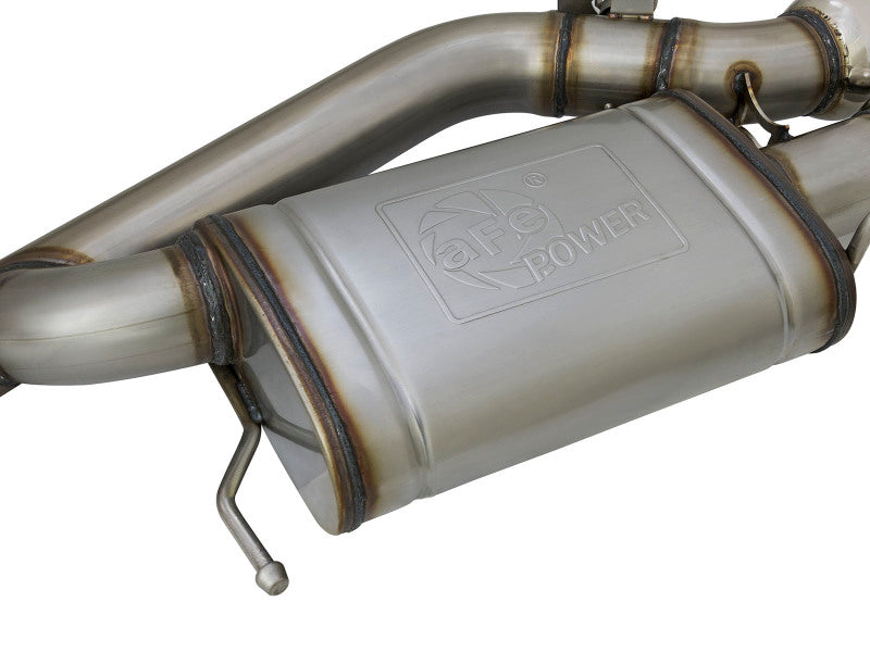 aFe MACHForce XP 3in 304SS Cat Back Exhaust s/ Black Tips 16-17 Cadillac ATS-V V6-3.6L (tt)