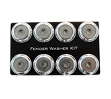 NRG Fender Washer Kit w/Color Matched M8 Bolt Rivets For Plastic (Silver) - Set of 8