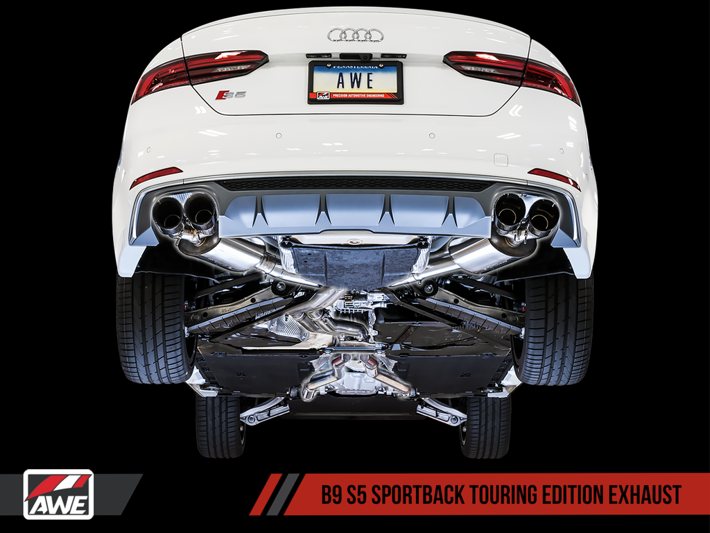 AWE Tuning Touring Edition Exhaust (Non-Resonated) - Audi S5 B9 Sportback 2017+