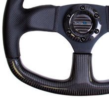 Load image into Gallery viewer, NRG Carbon Fiber Steering Wheel (320mm) Flat Bottom &amp; Leather Trim w/Black Stitching