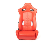 Load image into Gallery viewer, NRG Reclinable Sport Seats (Pair) The Arrow Red Vinyl w/ Pressed NRG Logo w/ Red Stitch