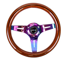 Load image into Gallery viewer, NRG Classic Wood Grain Steering Wheel (310mm) Dark Wood &amp; Black Line Inlay w/Neochrome 3-Spoke Ctr.