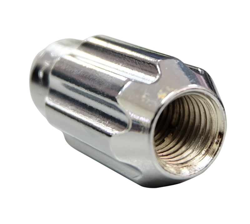 NRG 500 Series M12 X 1.5 Bullet Shape Steel Lug Nut Set - 21 Pc w/Lock Key - Silver