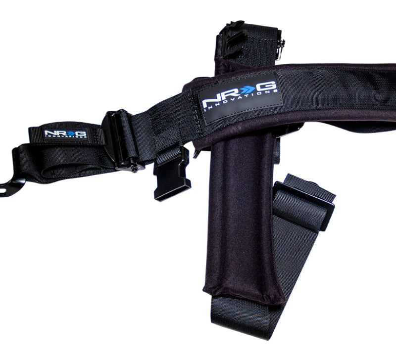 NRG SFI 16.1 5PT 3in Seat Belt Harness / Latch Link - Black