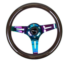 Load image into Gallery viewer, NRG Classic Wood Grain Steering Wheel (310mm) Black w/Neochrome 3-Spoke Center