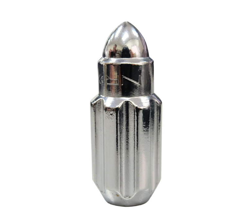 NRG 500 Series M12 X 1.5 Bullet Shape Steel Lug Nut Set - 21 Pc w/Lock Key - Silver