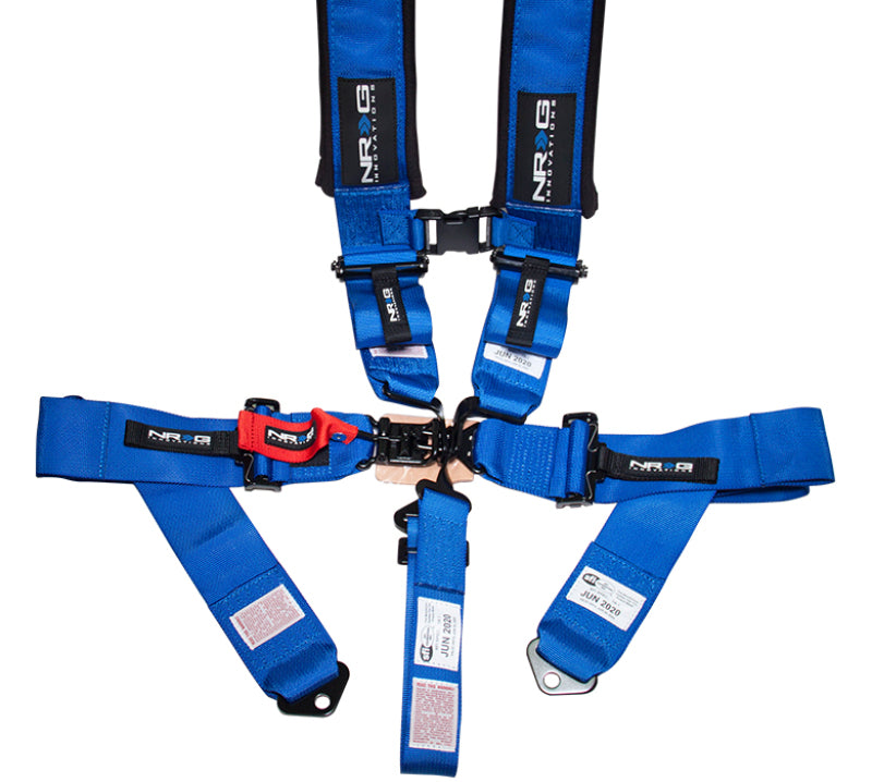 NRG SFI 16.1 5PT 3in. Padded Seat Belt Harness / Latch Link - Blue