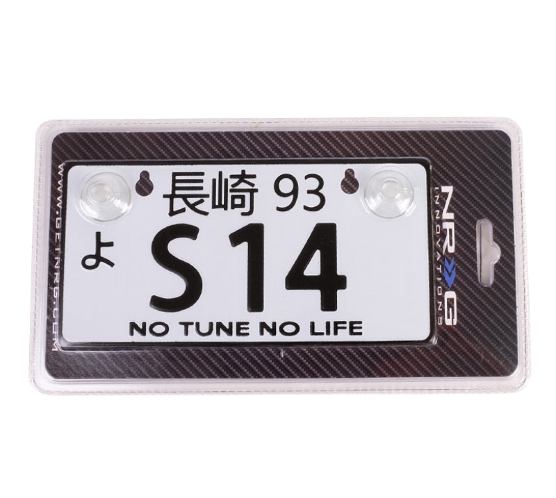 NRG Mini JDM Style Aluminum License Plate (Suction-Cup Fit/Universal) - S14
