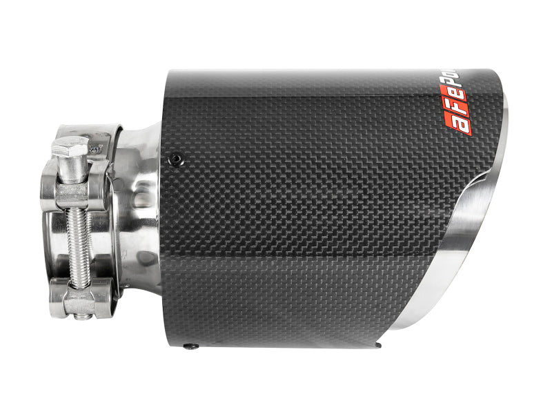 aFe MACH Force-Xp 304 SS Clamp-On Exhaust Tip 2.5in. Inlet / 4.5in. Outlet / 7in. L - Carbon Fiber