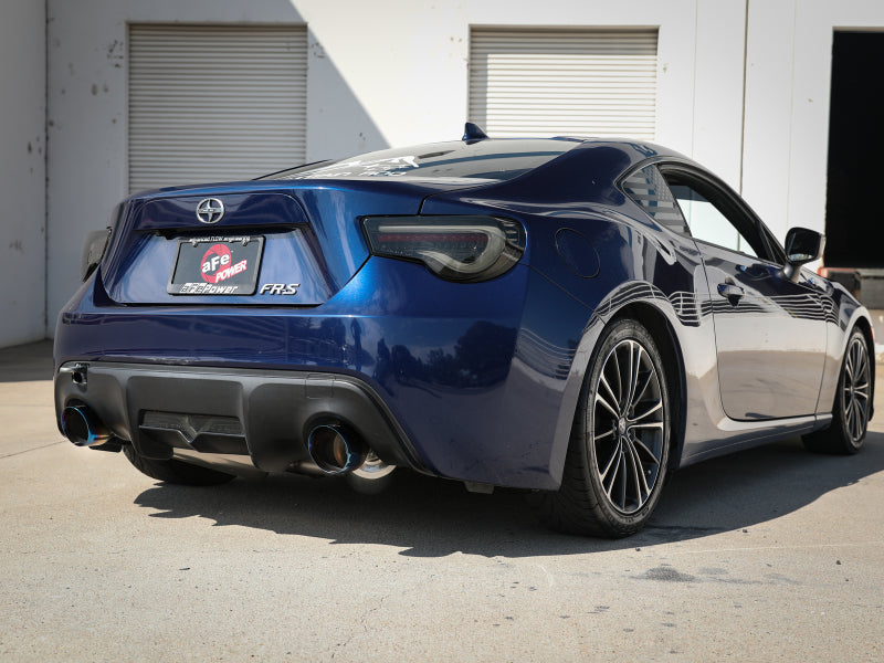 aFe Takeda 304SS Catback Exhaust w/ Dual Blue Flame Tips - Toyota 86/GR86/ Scion FR-S/ Subaru BRZ 2013+