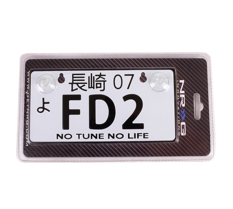 NRG Mini JDM Style Aluminum License Plate (Suction-Cup Fit/Universal) - FD2