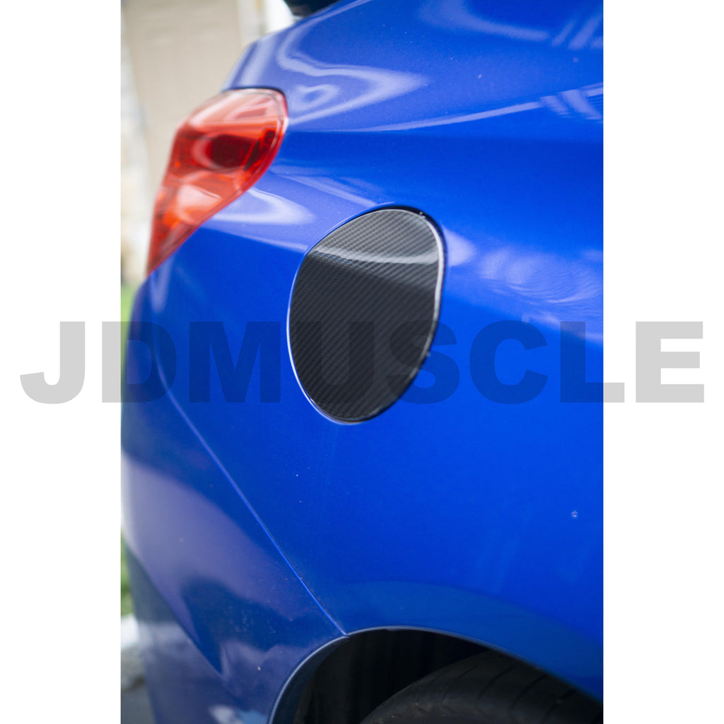 JDMuscle Tanso Carbon Fiber Fuel Door Cover - Subaru WRX / STi 2015-2021